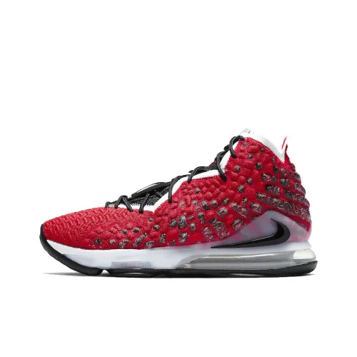 Nike Lebron 17 EP MID Топ Баскетбольные кроссовки для игры Мужской Красный черный Азиатская версия