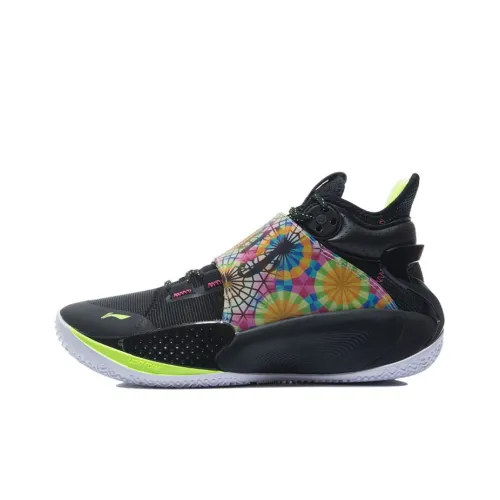 LINING SONIC 9 Notre Dame DE Париж Rebound And износостойкий MID Топ Баскетбольные кроссовки Мужской Черный