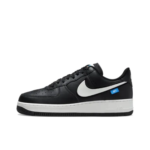 Nike Air FORCE 1 Устойчивые к истиранию Дышащие Низкие Кроссовки для скейтбординга Мужские Черные Белые и Синие