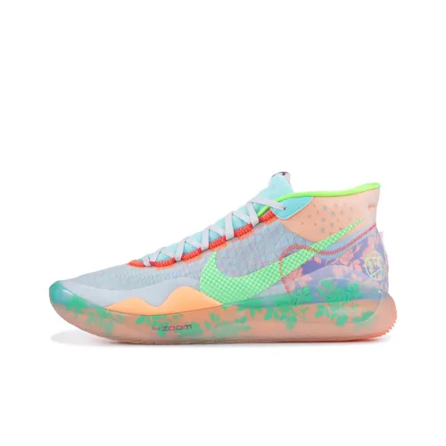 Nike KD 12 EYBL KD 12 Нескользящий Легкий MID Баскетбольные кроссовки для игры Мужской Многоцветный