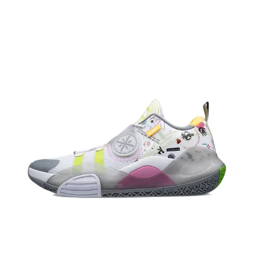 LINING The whole city is 8 Lite Устойчивый к истиранию Дышащие Низкие Баскетбольные кроссовки Мужские Белые Зеленые