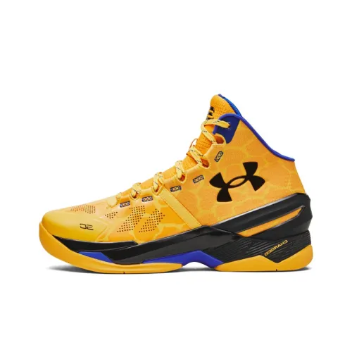 Under Armour Curry 2 Ретро Двойной Bang Deadly Пятно High Топ Баскетбольные кроссовки Жираф Унисекс Желтый
