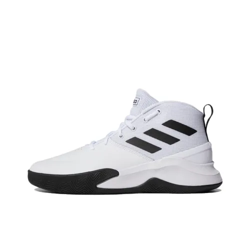 Adidas OwnTheGame Wide Slip-Resistant High Top Баскетбольные кроссовки Мужские Белый Черный