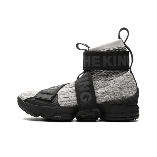 Nike Lebron 15 Лайфстайл KITH Collaboration Бетон Джеймс 15 High Топ Баскетбольные кроссовки для игры Мужской Черно-серый