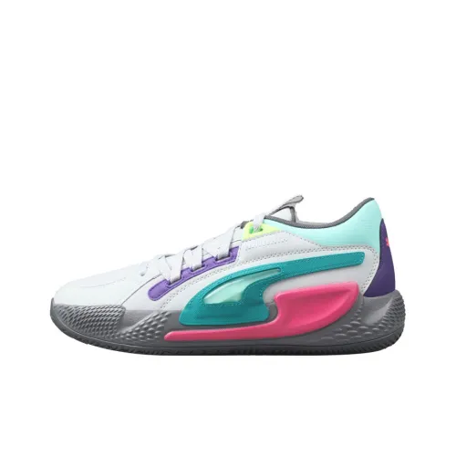 PUMA Court Rider CHAOS Daytona Шокабойки Slip-Resistant Низкие Баскетбольные Кроссовки Унисекс Белый Серый