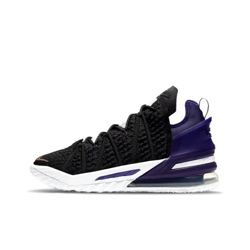 nike Lebron 18 MID Топ Air Max Воздух Zoom Баскетбольные кроссовки Унисекс Черный Фиолетовый Золотой Азиатская Версия