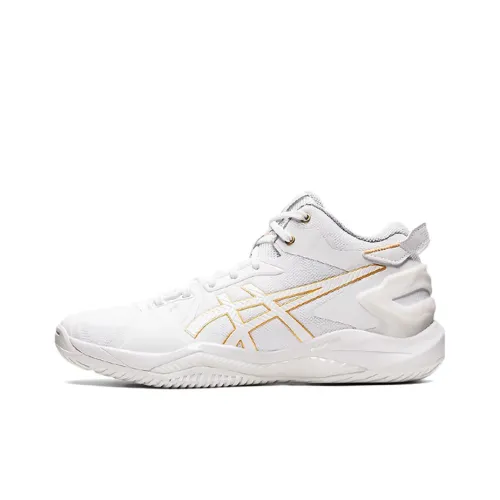Asics Гель Burst 26 High Топ Баскетбольные кроссовки для игры Унисекс Белый Золото