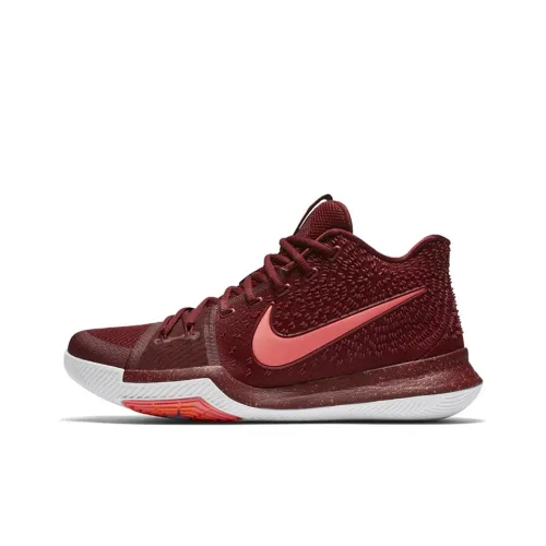 Nike Kyrie 3 Hot Punch Нелипкий Легкий MID Топ Баскетбольные кроссовки для игры Мужской Бордовый