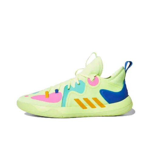 Adidas Harden Stepback 2 Амортизация Устойчивый к истиранию Дышащие Низкие Баскетбольные кроссовки Мужские Зеленый Синий Желтый