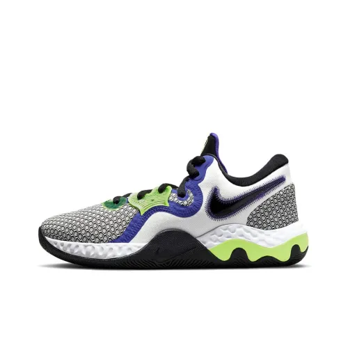 Nike Renew Elevate 2 Low Топ Баскетбольные кроссовки для игры Мужской Черный Зеленый Фиолетовый