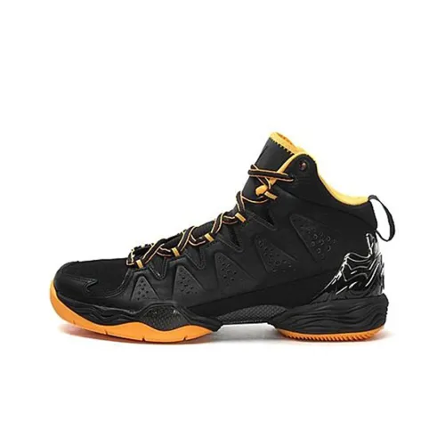 Jordan Melo M10 Черный Atomic Манго Нескользящий Легкий MID Топ Баскетбольные кроссовки для игры Мужской Черно-желтый