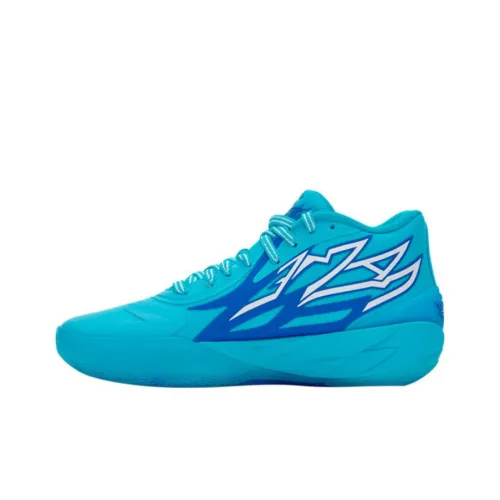 LaMelo Ball X PUMA MB.02 LaMelo Ball 2 'ROTY' Устойчивый к истиранию MID Баскетбольные кроссовки Унисекс Островной синий