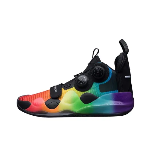 LiNing WOW 8 Way Of Wade 8 Противоскользящее покрытие Поддержка Отскок MID Топ Баскетбольные кроссовки Мужской Радужный