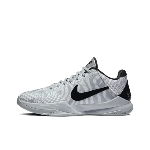 Nike Zoom Kobe 5 Protro 'Зебра' Low Топ Баскетбольные кроссовки для игры Унисекс Белый Серый Зебра