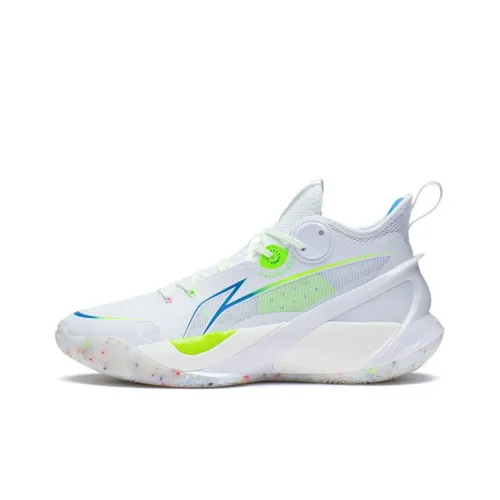 LiNing SONIC 10 Амортизация Противоскользящий Устойчивый к истиранию Покрытие Поддержка MID Баскетбольные кроссовки Мужской Белый