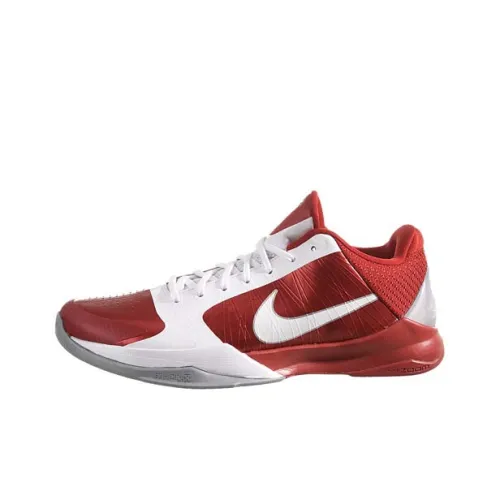 Nike Zoom Kobe 5 Коби Противоскользящие Низкие Баскетбольные Кроссовки для Игры Мужские Красные