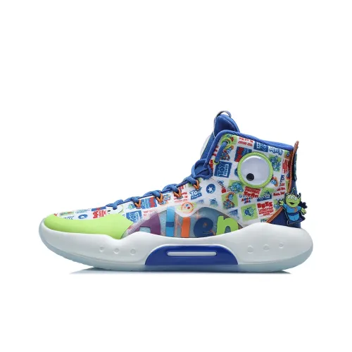 Disney x LiNing YuShuai 14 Противоскользящие Устойчивые к износу Высокие Баскетбольные Кроссовки Мужские Королевский Синий