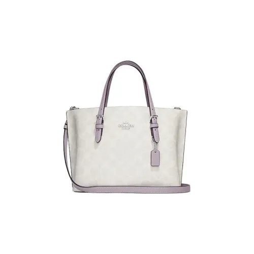 COACH Mollie PVC Тоут Сумка Сумка для покупок Сумка Сумка через плечо Сумка через плечо Средний Женская Фиолетовая и Белая