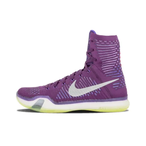 Nike Kobe 10 Elite High Team Pack Non Slip Lightweight High Top Баскетбольные кроссовки для игры Мужской Фиолетовый