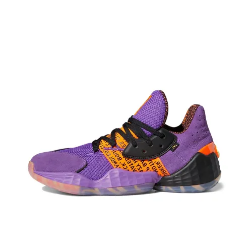 McDonald's x Adidas Harden Vol. 4 Slip-resistant Abrasion-resistant Low-top Basketball Shoes Men's Purple Orange Black