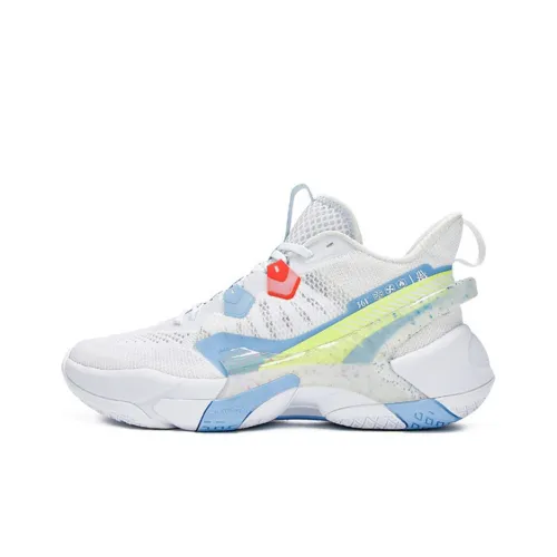 361° Устойчивый к истиранию Дышащий MID Баскетбольные кроссовки Мужские Белый Синий