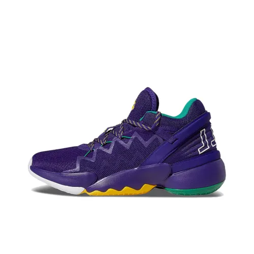 Adidas D.O.N. Issue #2 Utah Jazz Дышащий MID Баскетбольные кроссовки Мужской Фиолетовый Золото