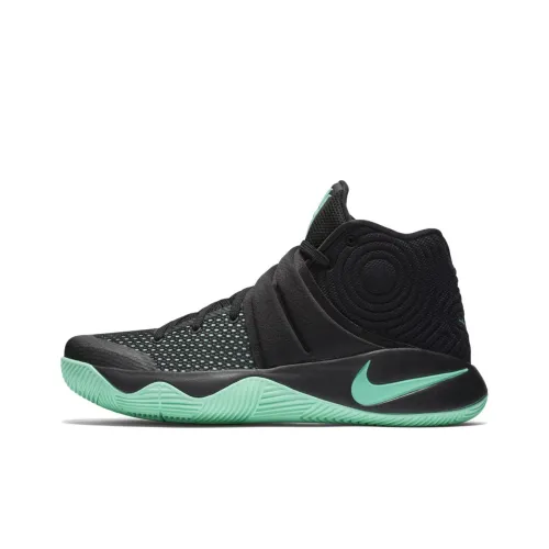 Nike Kyrie 2 Kyrie Oke Нескользящий Легкий MID Топ Баскетбольные кроссовки для игры Мужской Черный Зеленый