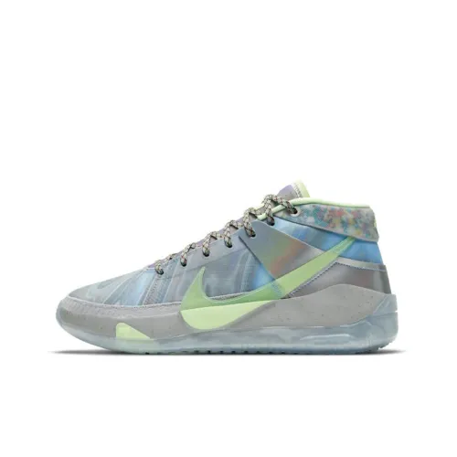 Nike KD 13 'Play For The Future' MID Топ Баскетбольные кроссовки для игры Мужской Ледяной синий Зеленый Азиатская версия