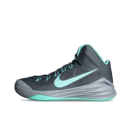 nike Hyperdunk 2014 Амортизаторы Slip-resistant MID Топ Баскетбольные кроссовки Мужской Черный Синий Азиатская Версия