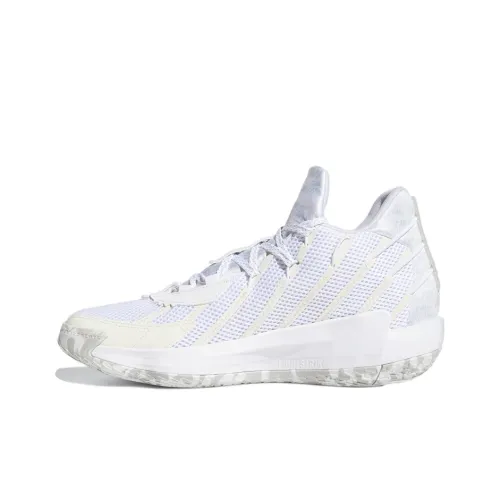 Adidas D Lillard 7 I Am MY Own Веер Дышащий MID Топ Баскетбольные кроссовки Унисекс Белый