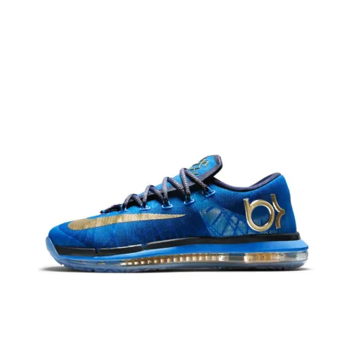 Nike KD 6 ELITE Supremacy Амортизаторы Slip-resistant Низкий топ Баскетбольные кроссовки Мужской Синий