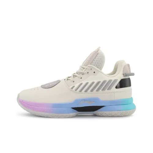 LiNing WOW 7 Противоскользящий Устойчивый к износу Легкий MID Баскетбольные кроссовки Мужской Белый