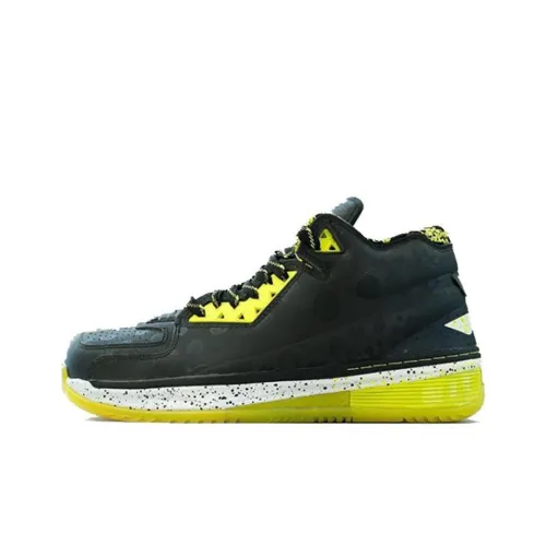 LiNing WOW 2 All Star Devilfish Shock Absorbers Slip-Resistant MID Баскетбольные кроссовки Мужские Черный Желтый Белый