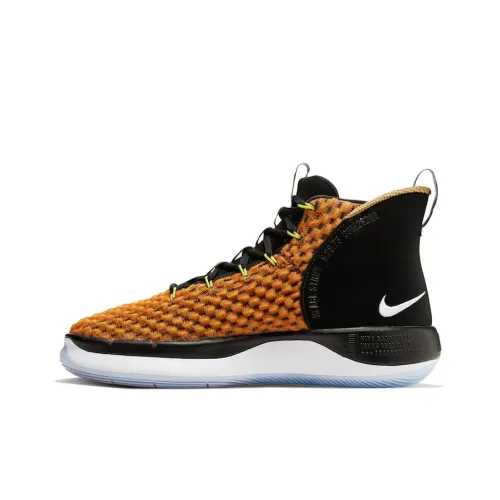 nike AlphaDunk Frank Rudy Нескользящий Легкий MID Баскетбольные кроссовки для игры Мужской Черный Оранжевый