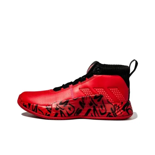 Adidas D Lillard 5 Лилард 5 Амортизаторы Slip-resistant High Top Баскетбольные кроссовки Мужской Красный