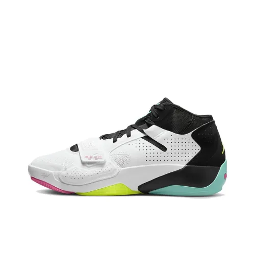 Джордан Zion 2 Амортизаторы Устойчивые к истиранию Низкий Топ Баскетбольные Кроссовки Мужские Белый Черный