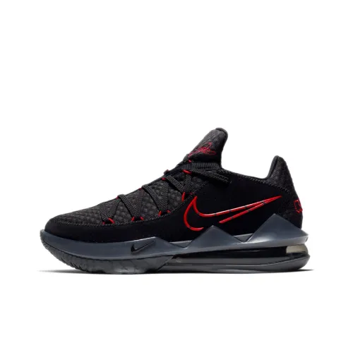 Nike Lebron 17 Low EP Low Топ Баскетбольные кроссовки для игры Мужской Черный Красный Азиатская версия