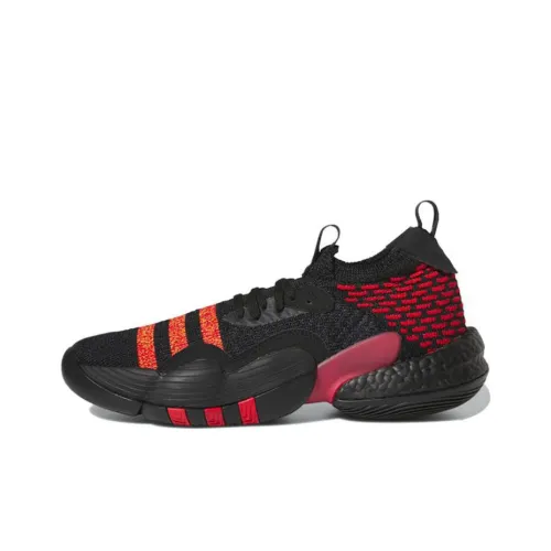 Adidas Trae Young 2,0 'Hawks' Устойчивые к истиранию Дышащие Низкие Баскетбольные кроссовки Мужские Черные Красные