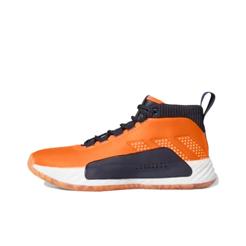 Adidas D Lillard 5 Амортизаторы Устойчивые к истиранию MID Баскетбольные кроссовки Мужские Оранжевый Черный Белый