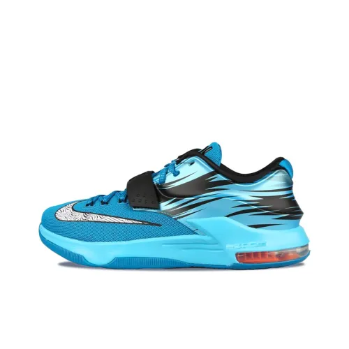 Nike KD 7 EP Clearwater KD 7 Shock Absorbers Slip-Resistant Abrasion-Resistant Low-Top Баскетбольные кроссовки Мужской Синий