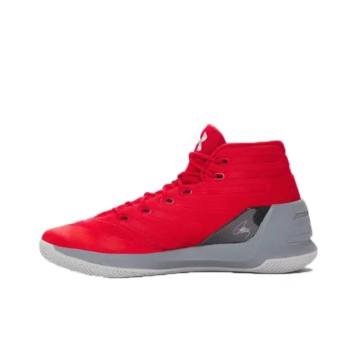 Under Armour Curry 3 UA Davidson Curry 3 Нескользящий Легкий MID Баскетбольная Обувь для Игры Унисекс Красный Серый
