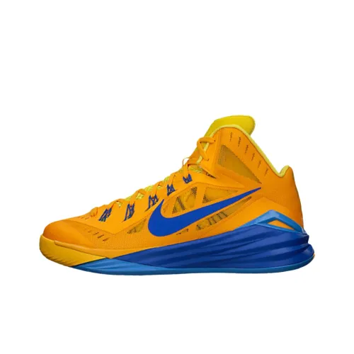 Nike Hyperdunk 2014 Амортизация Противоскользящее покрытие MID Топ Баскетбольные кроссовки Мужские Оранжевый Синий Международная версия