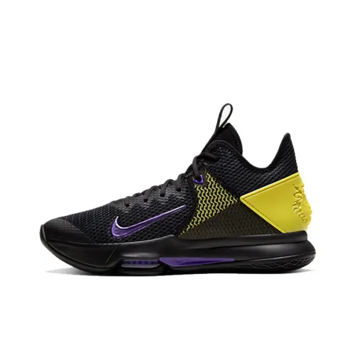 Nike Witness 4 LeBron EP MID Топ Баскетбольные кроссовки Унисекс Черный Желтый Азиатская версия