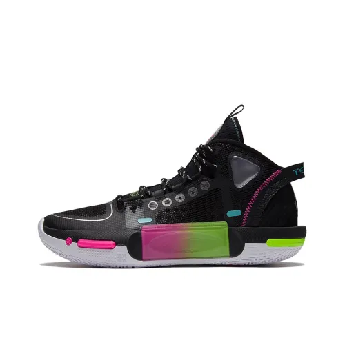 LiNing Shadow 4 Амортизаторы Slip-resistant и устойчивые к истиранию MID Баскетбольные кроссовки Мужской Черный Синий Фиолетовый