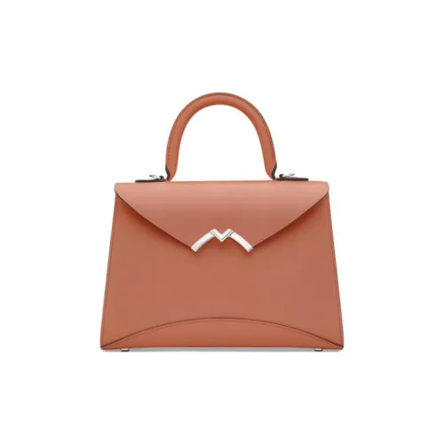 Moynat Veau Carat Коровья кожа Сумка через плечо Сумка среднего размера Женская Персиково-розовая