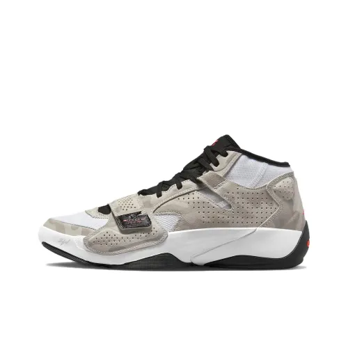Джордан Zion 2 Slip-resistant Abrasion-resistant MID Топ Баскетбольные кроссовки Мужской Серый Белый