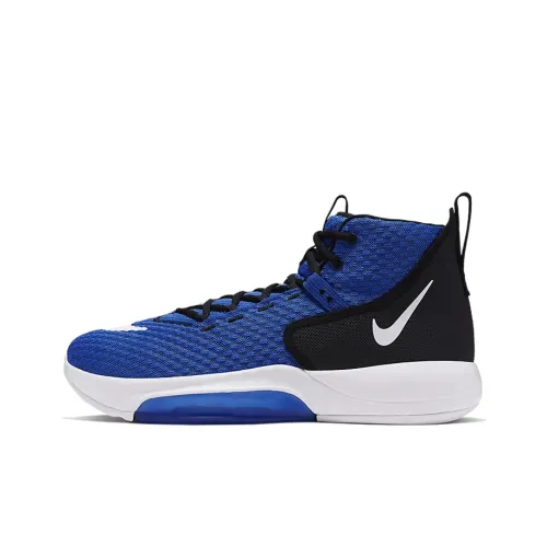 Nike Zoom Rize 1 High Топ Баскетбольные кроссовки для игры Унисекс Синий Черный Белый