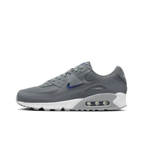 Nike Air Max 90 JEWEL Устойчивый к истиранию Дышащий Низкий Топ Повседневная обувь Мужская Серый Синий