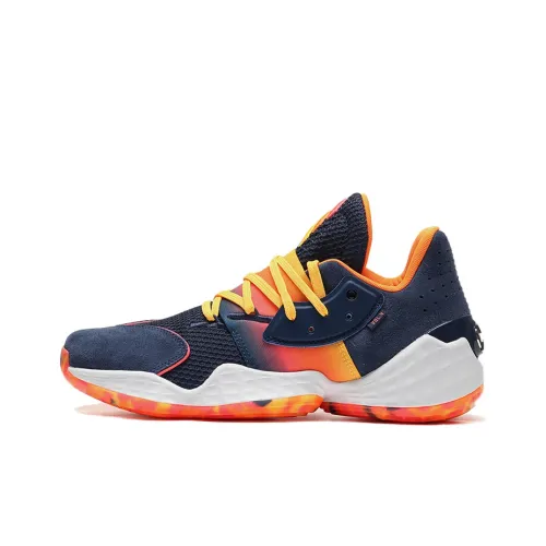 Adidas Harden Vol. 4 Slip-Resistant MID Баскетбольные кроссовки для игры Мужские Синий Оранжевый Желтый