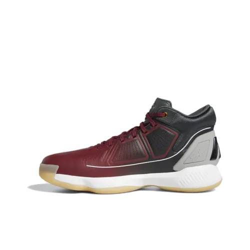 Adidas D Rose 10 Non Slip Легкий Высокий Топ Баскетбольные Кроссовки Мужские Красный Серый